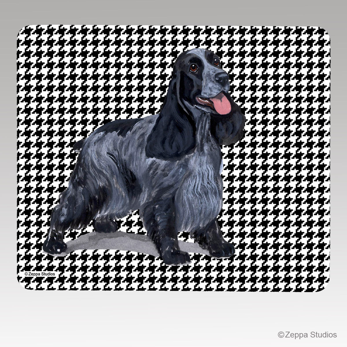 English Cocker Spaniel Houndstooth Mouse Pad