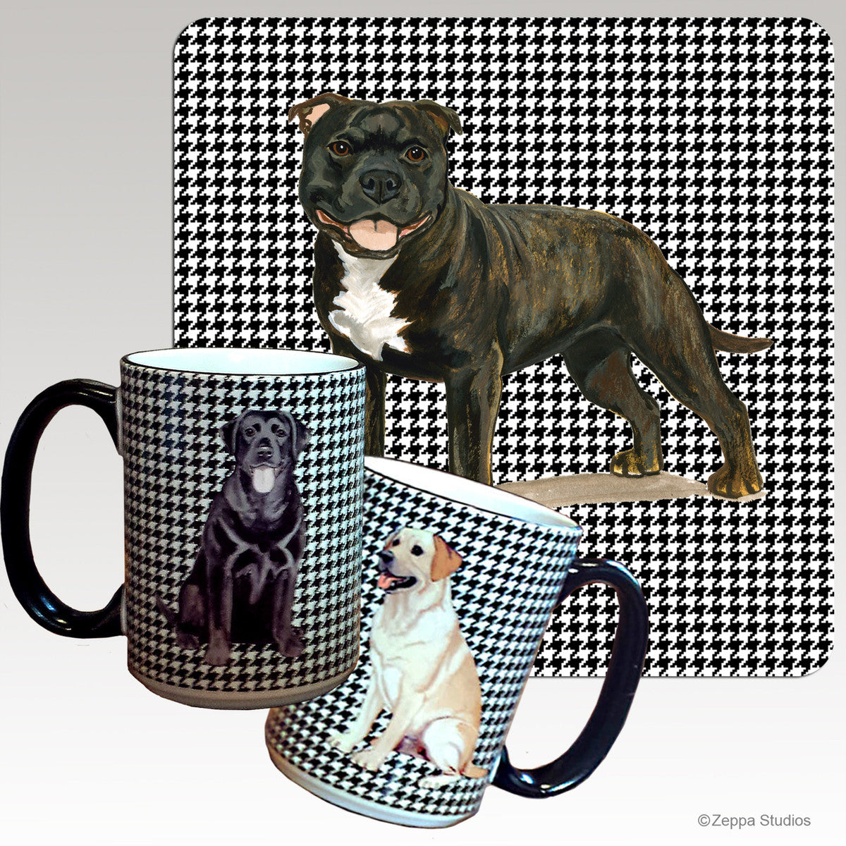Brindle English Staffordshire Terrier Houndzstooth Mug