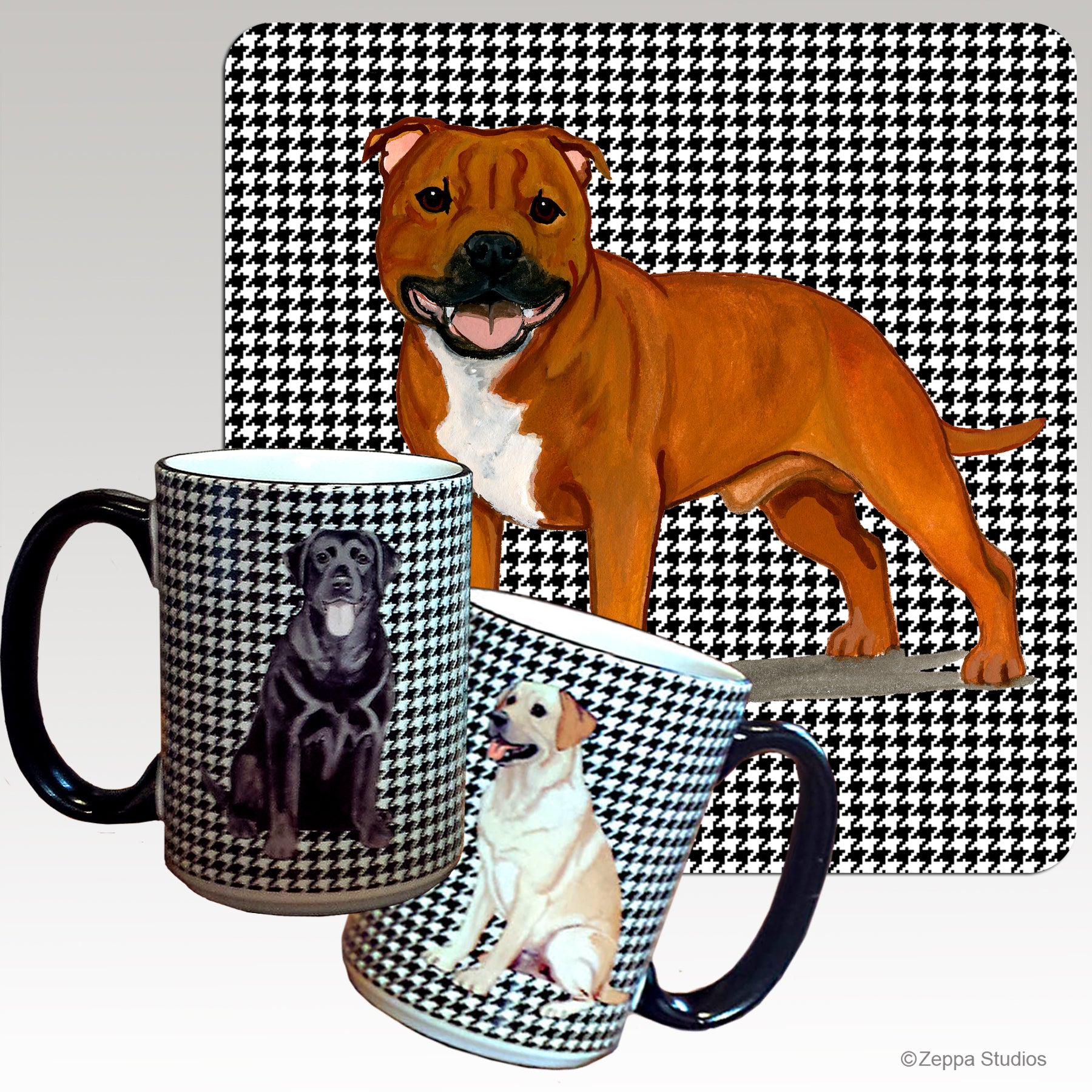 English Staffordshire Terrier Houndzstooth Mug