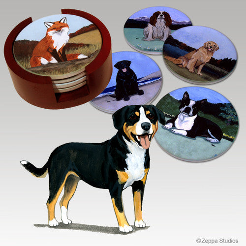 Entelbucher Mountain Dog Bisque Coaster Set