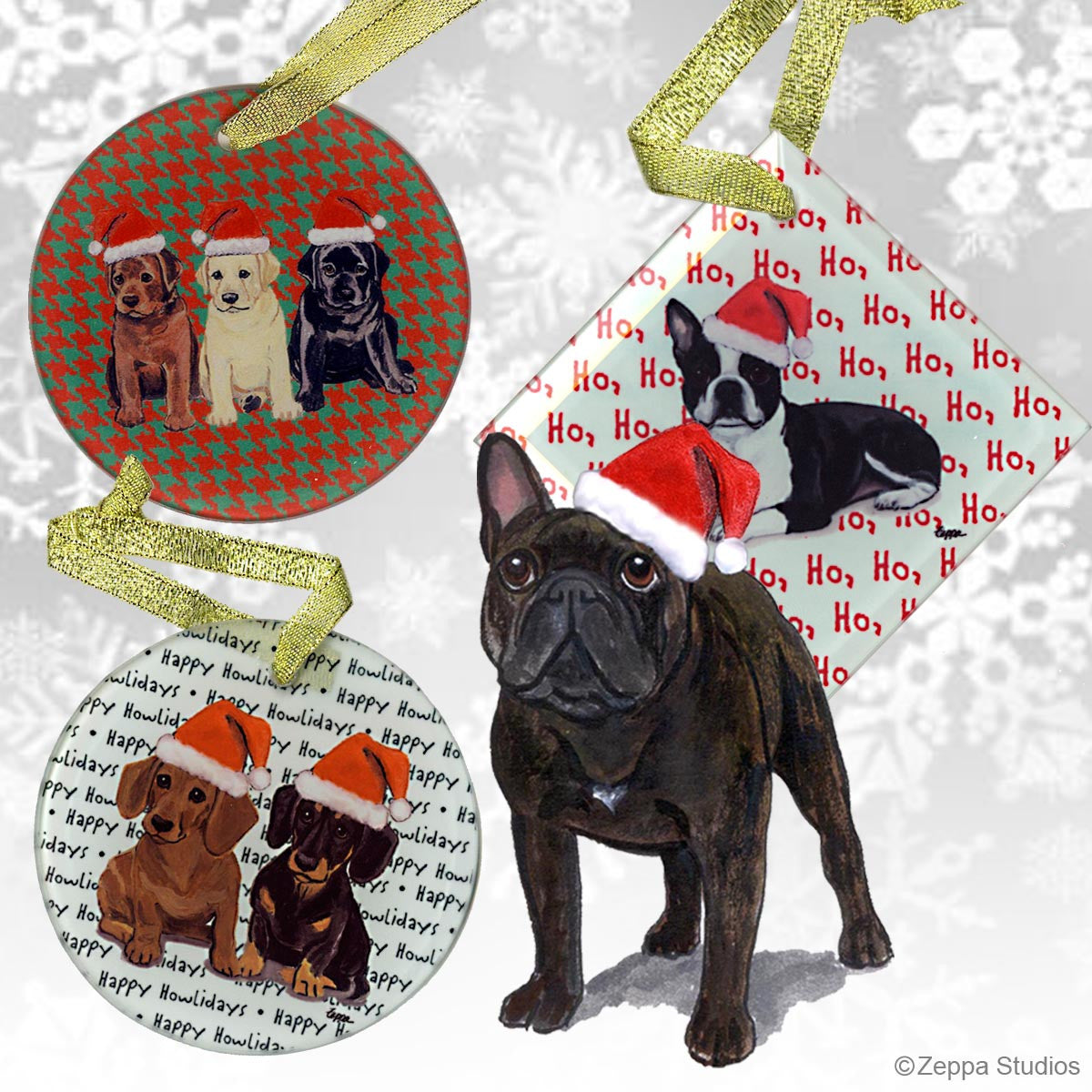 French Bulldog Christmas Ornaments