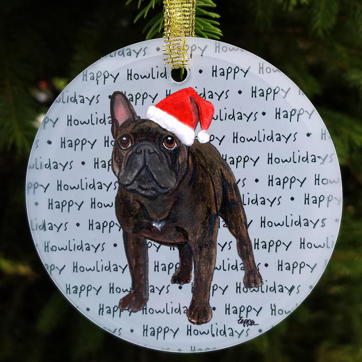 French Bulldog Howliday Christmas Ornament