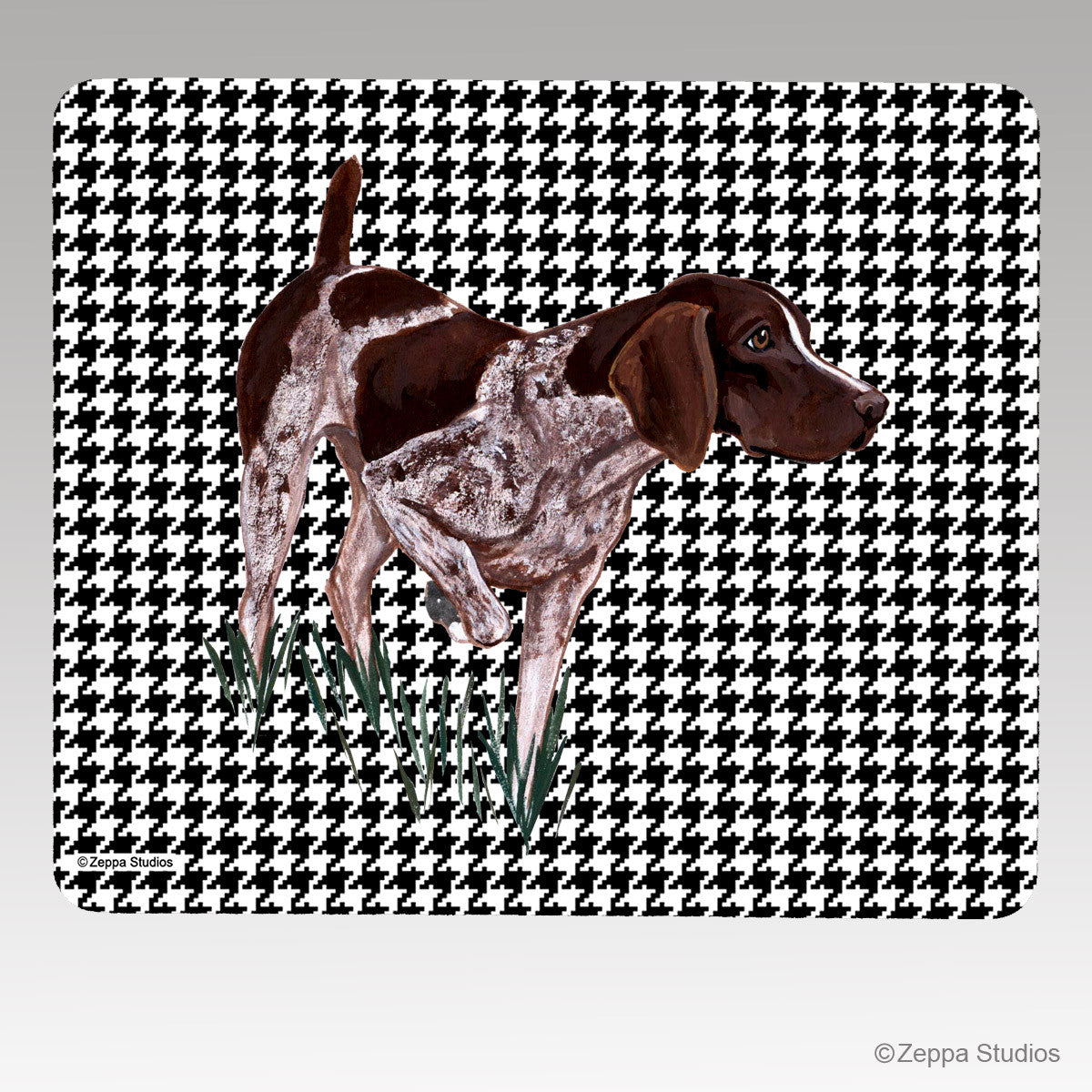 German Shorthair Pointer Houndstooth Mouse Pad