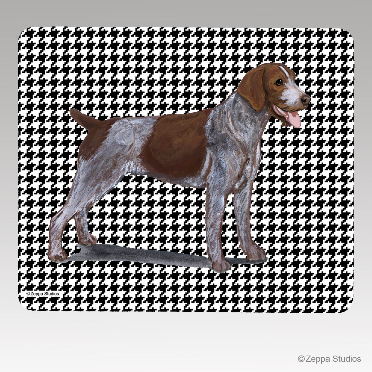 German Wirehaired Pointer Houndstooth Mouse Pad