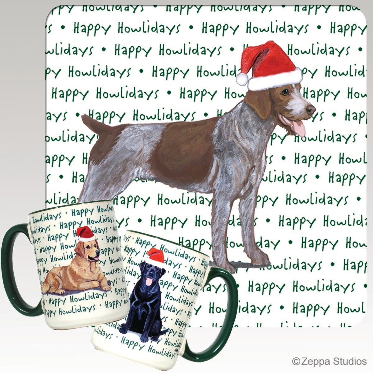 German Wirehaired Pointer Christmas Mugs