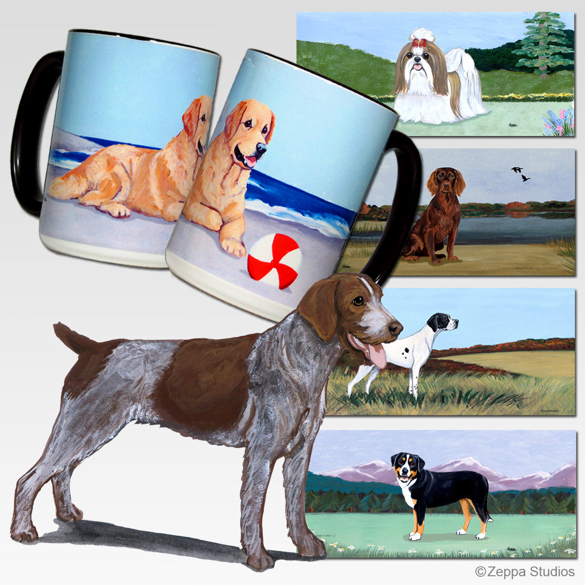 German Wirehaired Pointer Scenic Mug