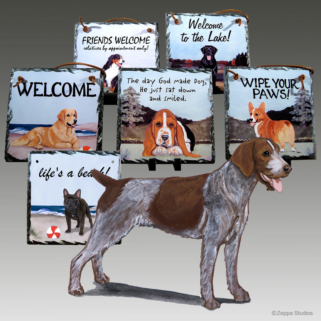 German Wirehaired Pointer Slate Signs