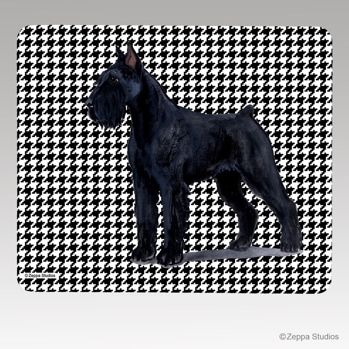 Giant Schnauzer Houndstooth Mouse Pad