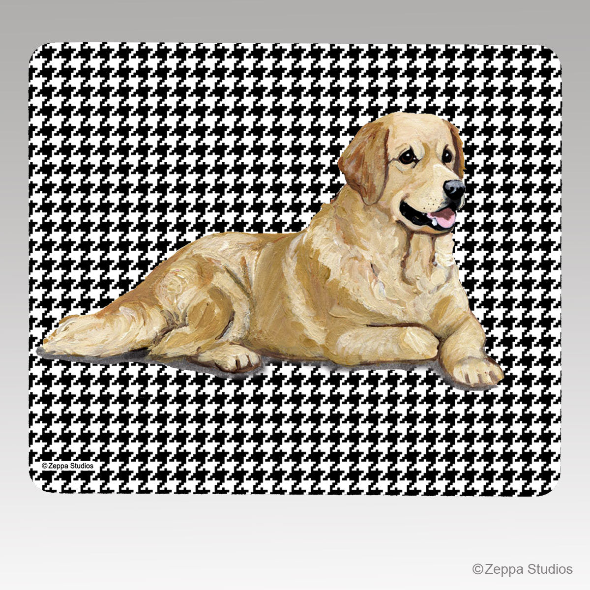 Golden Retriever Houndstooth Mouse Pad