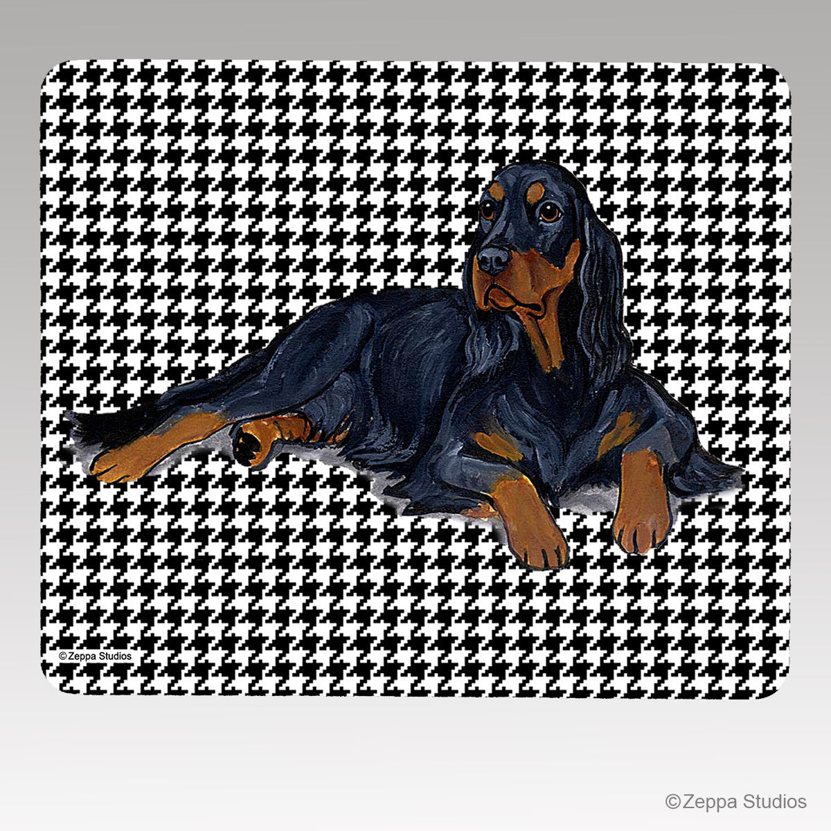 Gordon Setter Houndstooth Mouse Pad