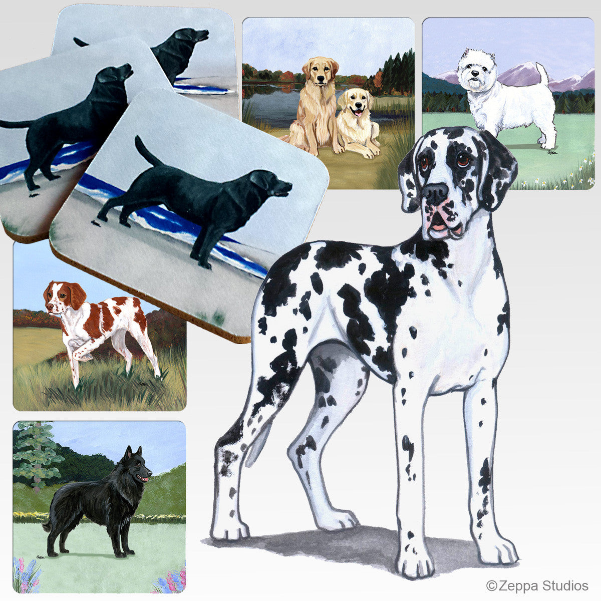Great Dane Uncropped Scenic Coasters