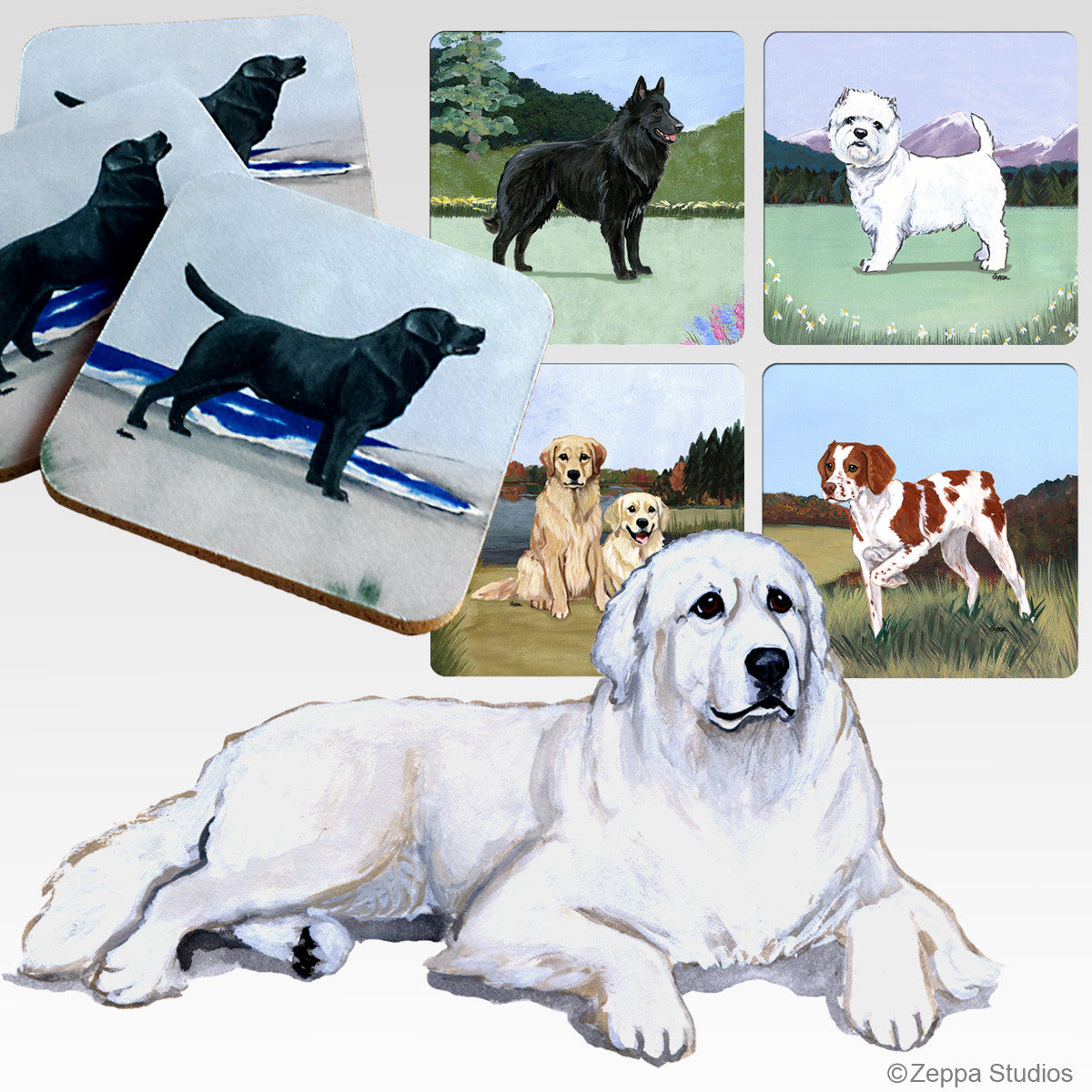 Great Pyrenees Scenic Coasters