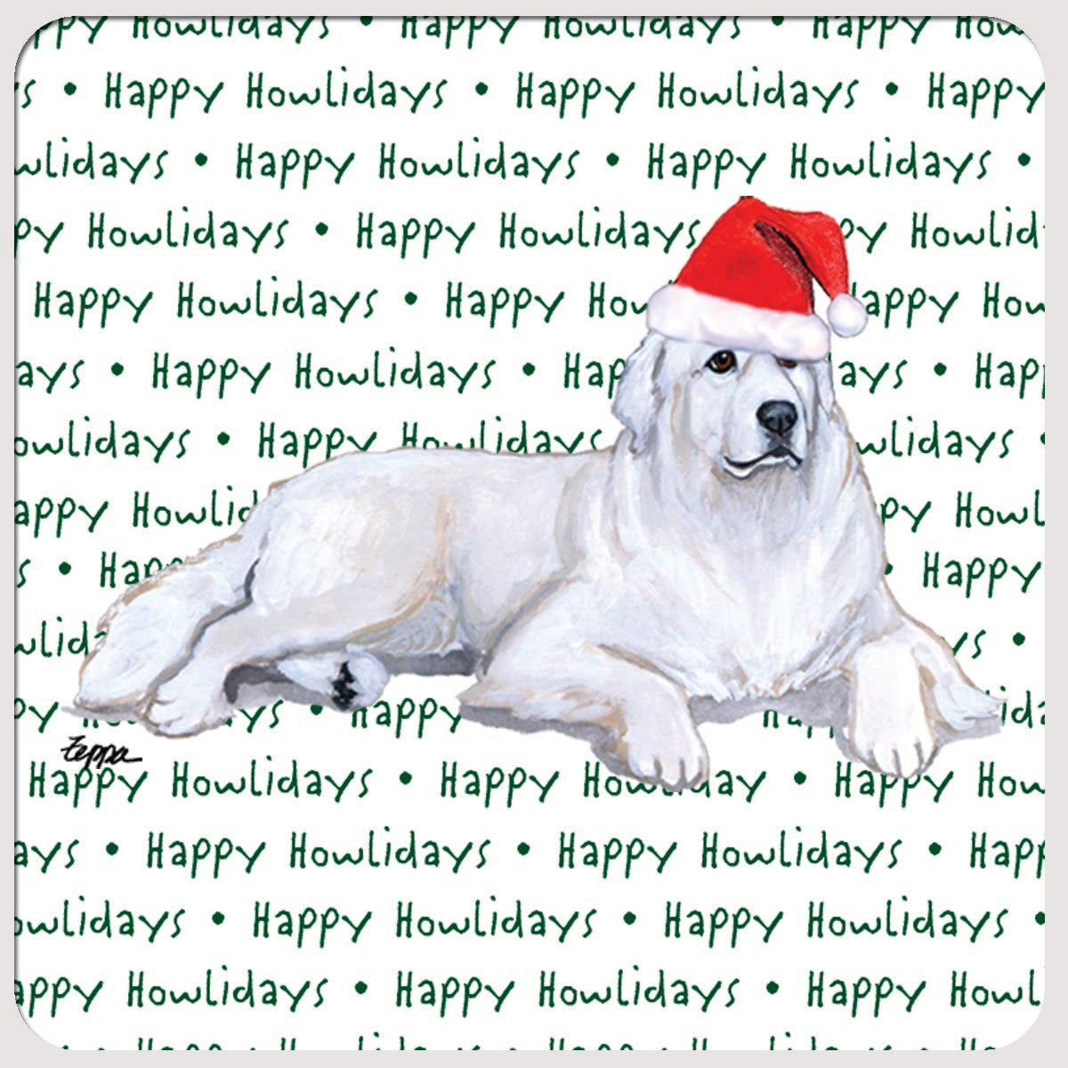 Great Pyrenees Christmas Coasters
