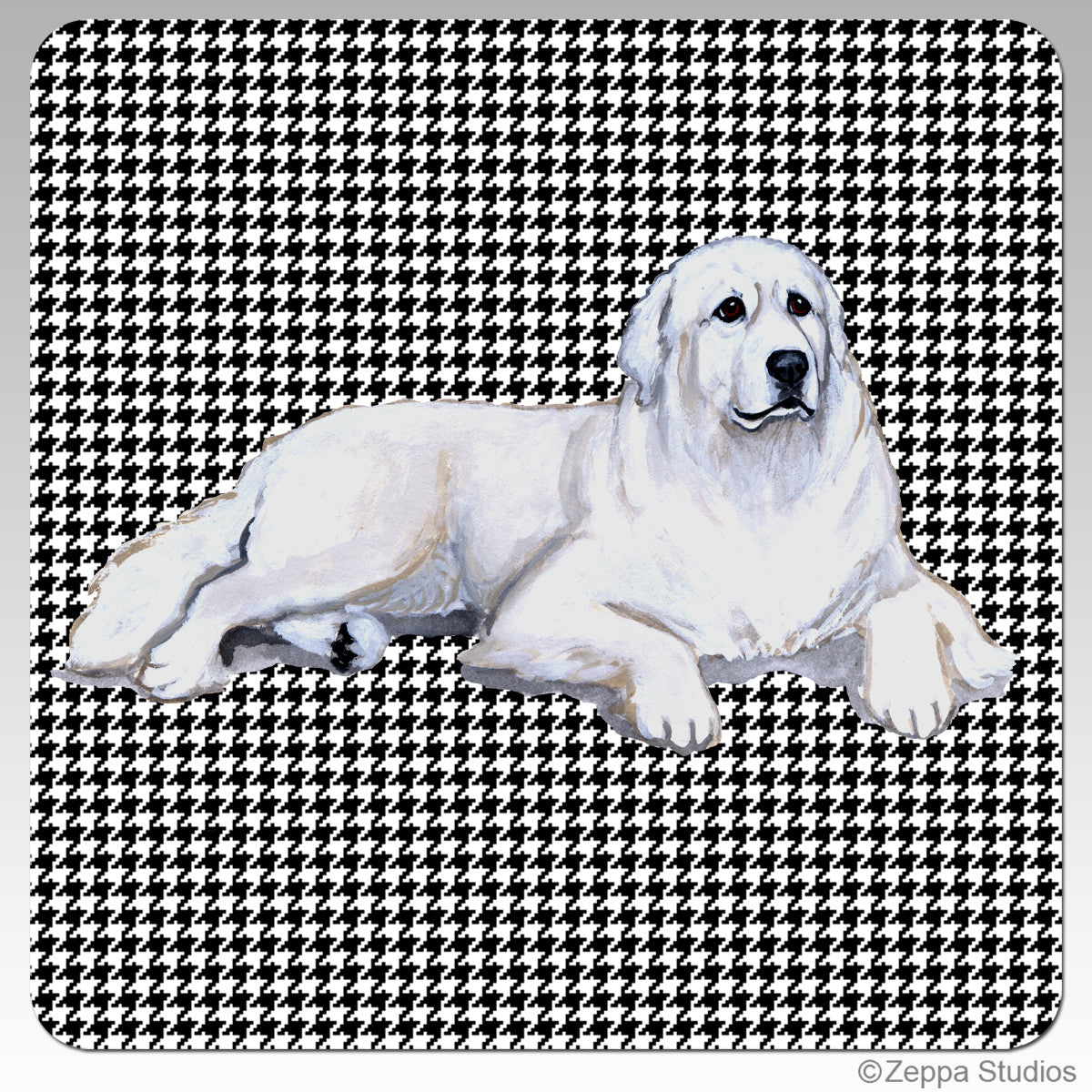 Great Pyrenees Houndzstooth Coasters
