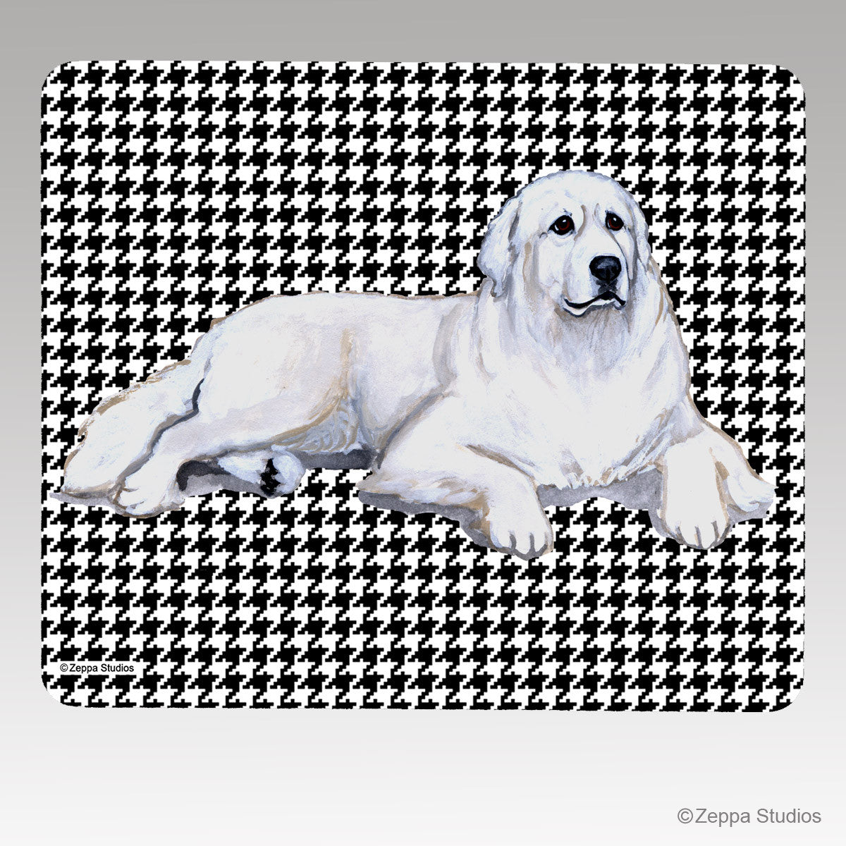 Great Pyrenees Houndstooth Mouse Pad