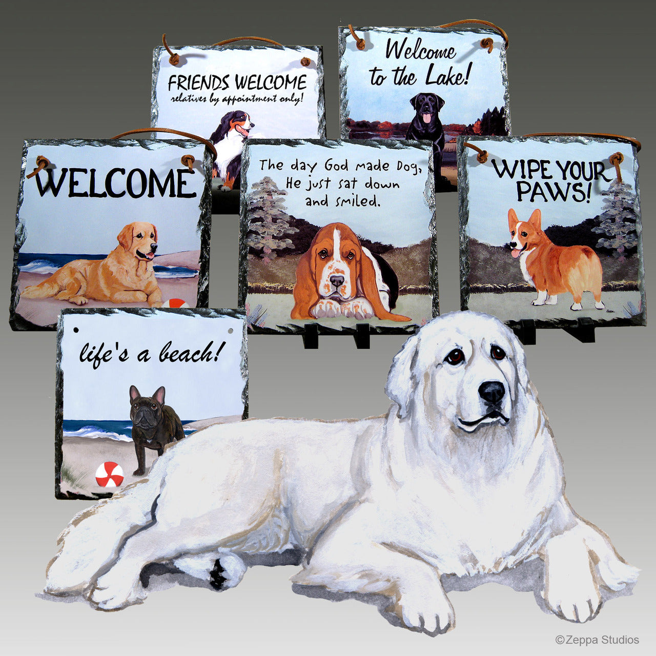 Great Pyrenees Slate Signs