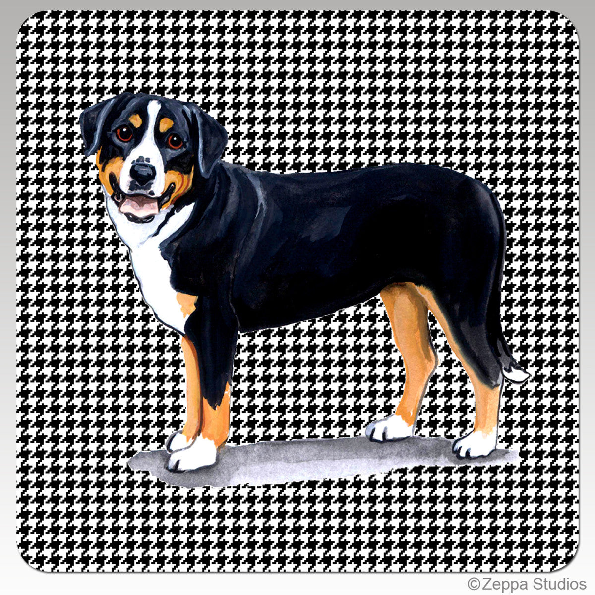 Greater Swiss Mtn Dog Houndzstooth Coasters