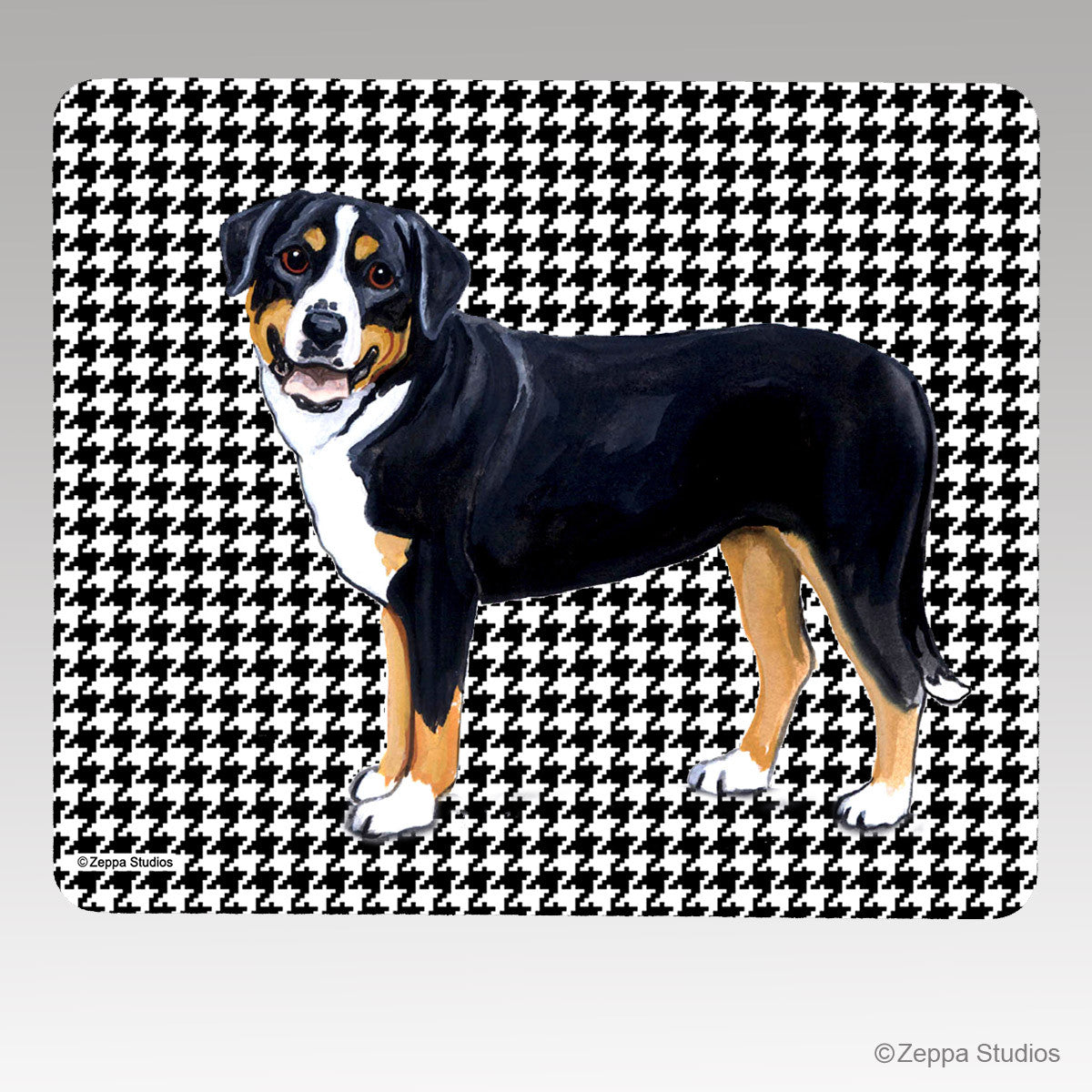 Greater Swiss Mtn Dog Houndstooth Mouse Pad