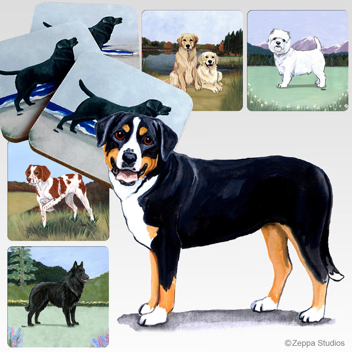Greater Swiss Mountain Dog Scenic Coasters