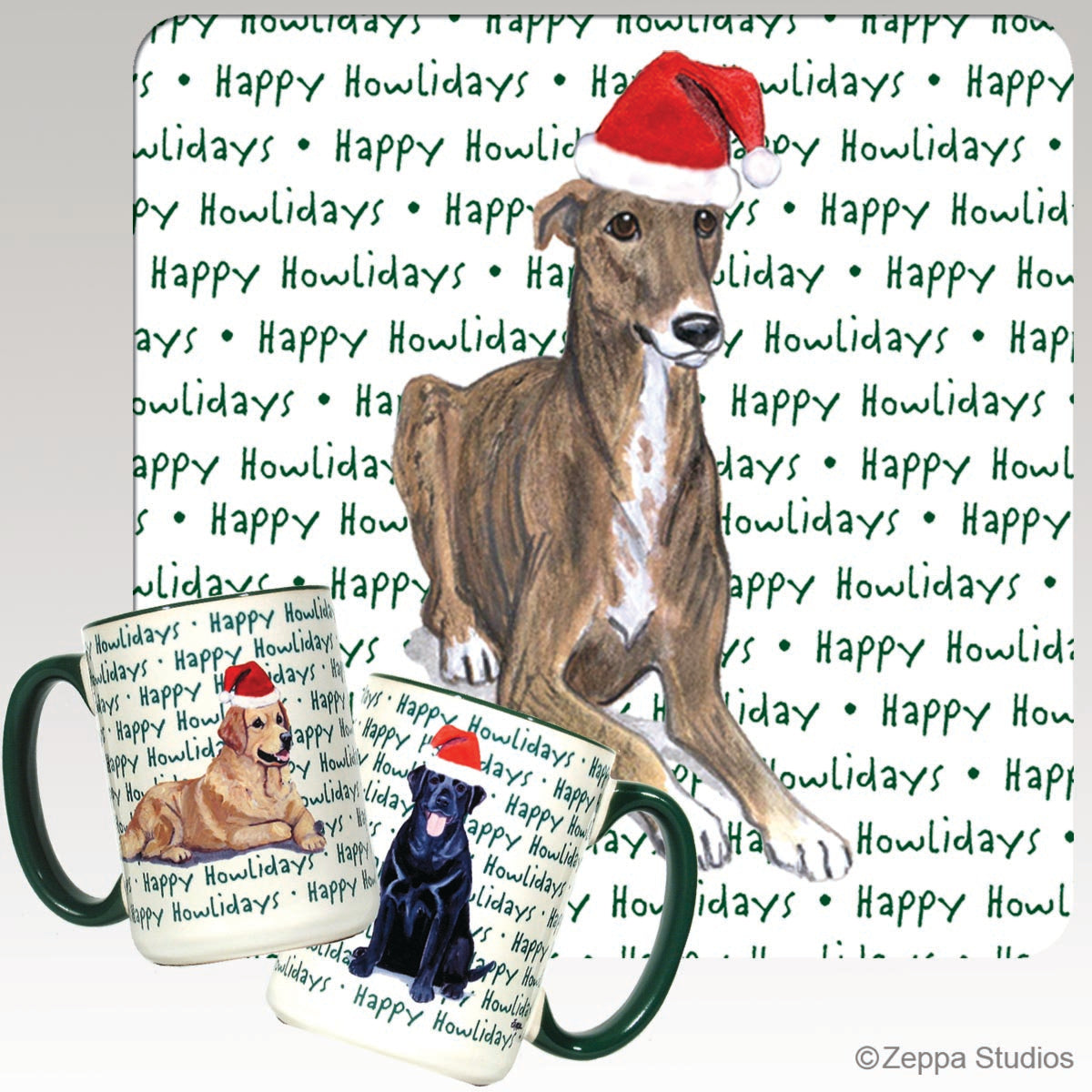Greyhound Christmas Mugs