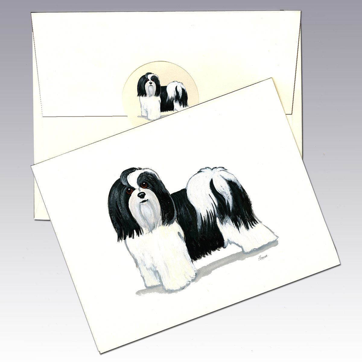 Havanese, Black and White, Note Cards
