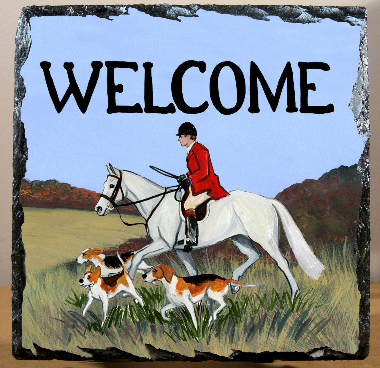 Fox Hunt Scene Slate Signs