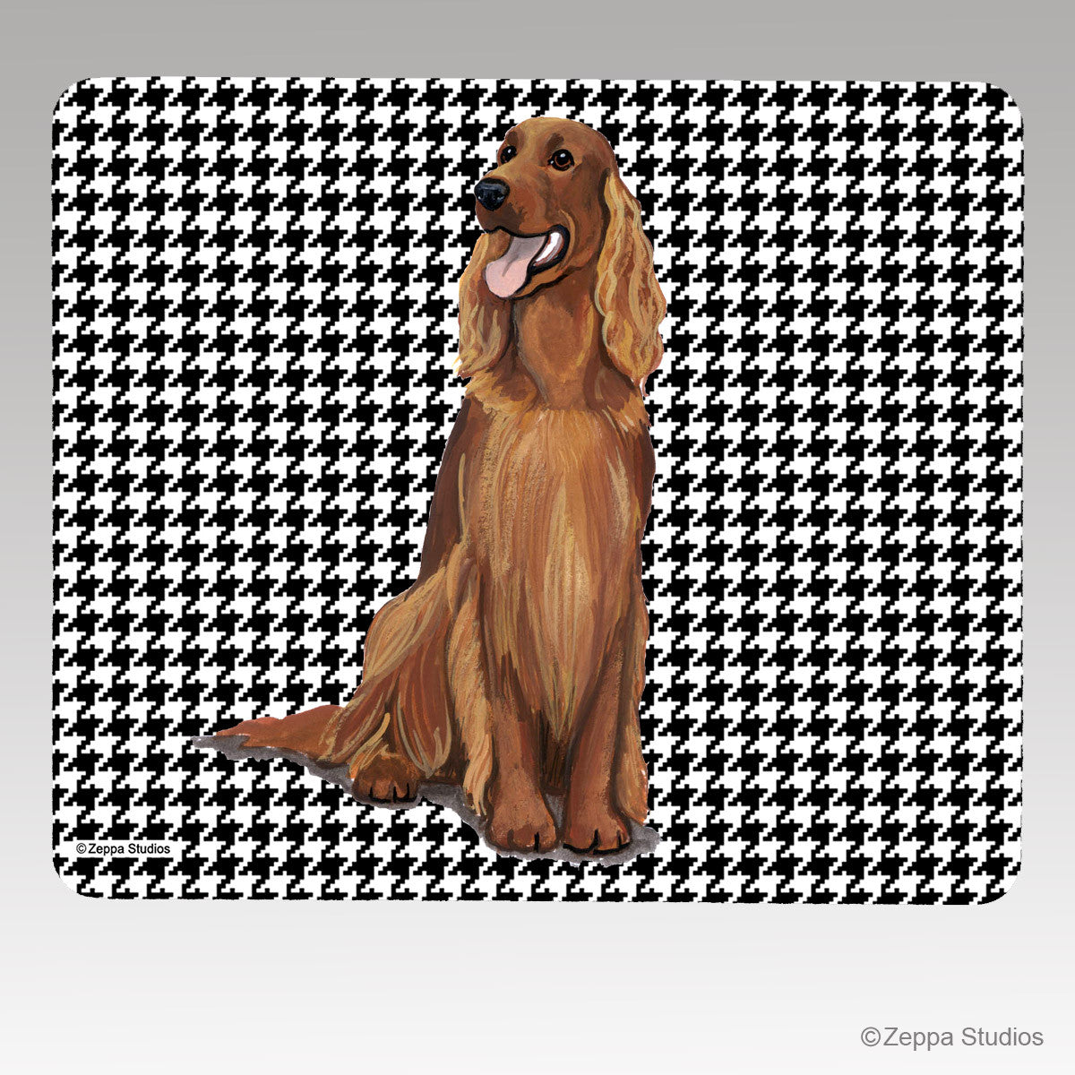Irish Setter Houndstooth Mouse Pad