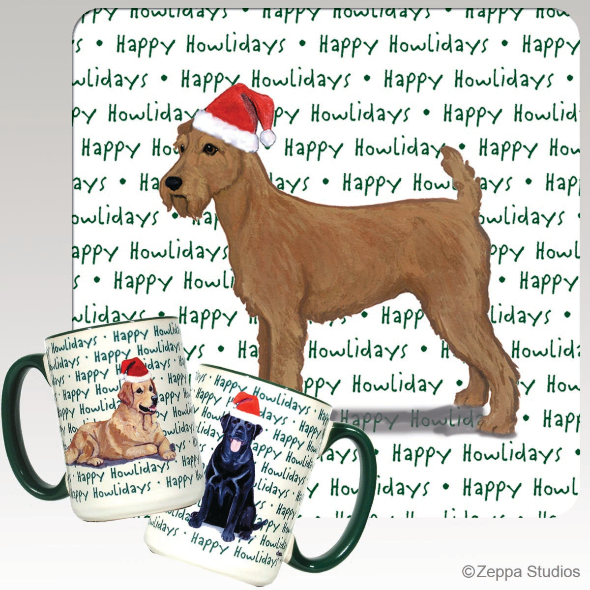 Irish Terrier Christmas Mugs