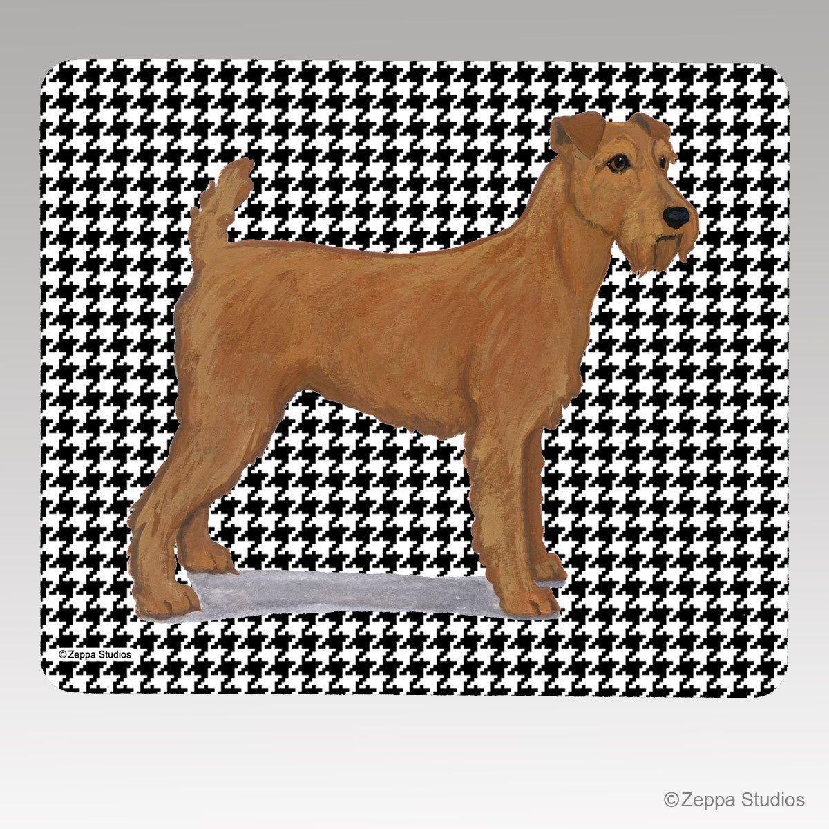 Irish Terrier Houndstooth Mouse Pad