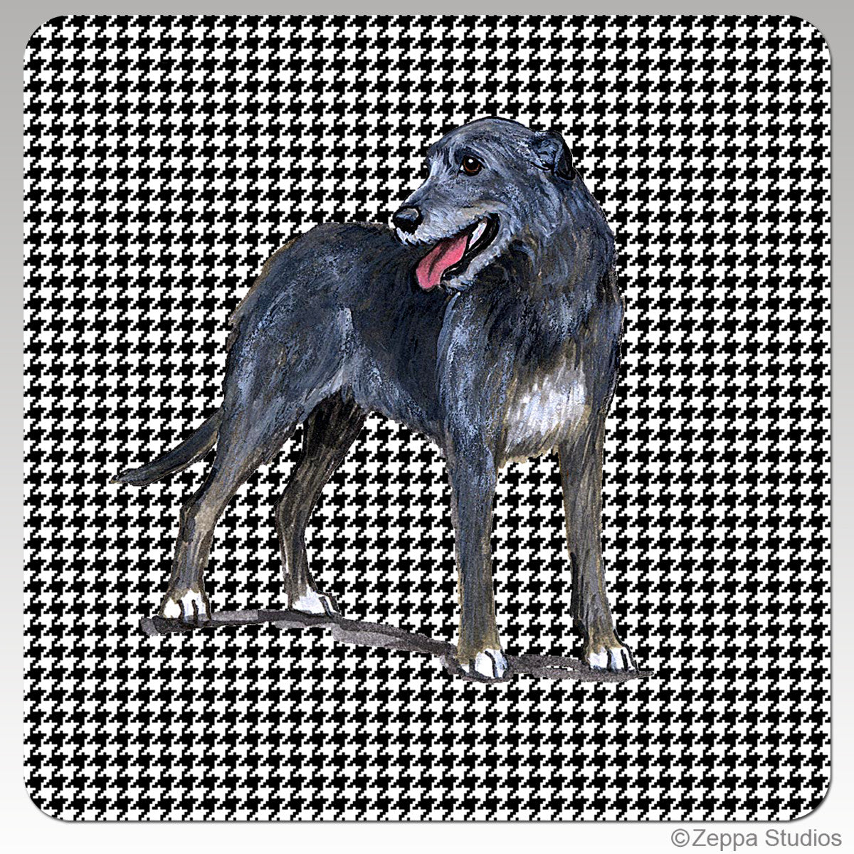 Irish Wolfhound Houndzstooth Coasters