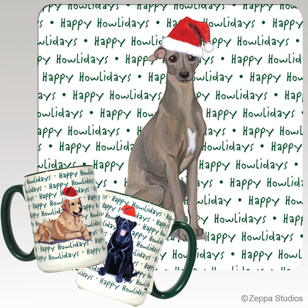 Italian Greyhound Christmas Mugs