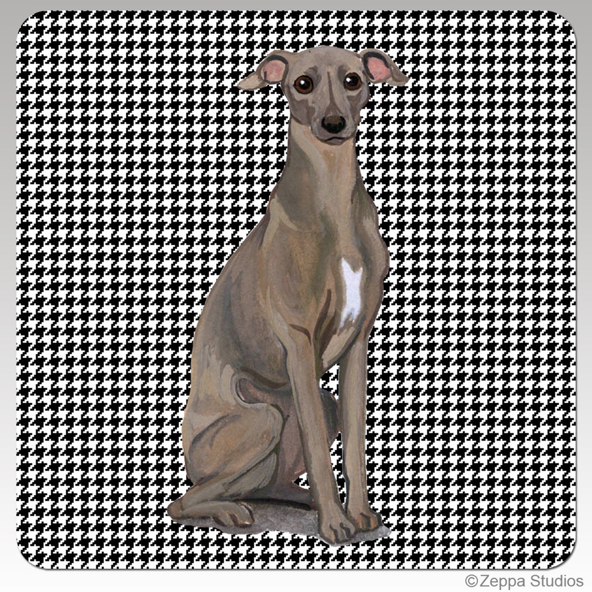 Italian Greyhound Houndzstooth Coasters