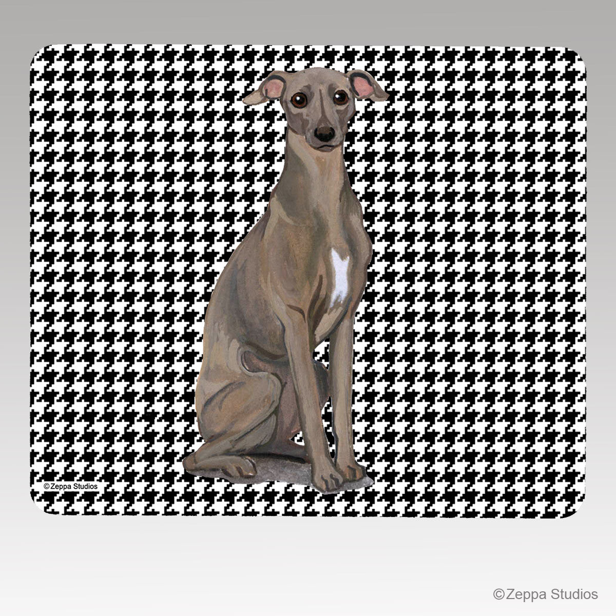 Italian Greyhound Houndstooth Mouse Pad