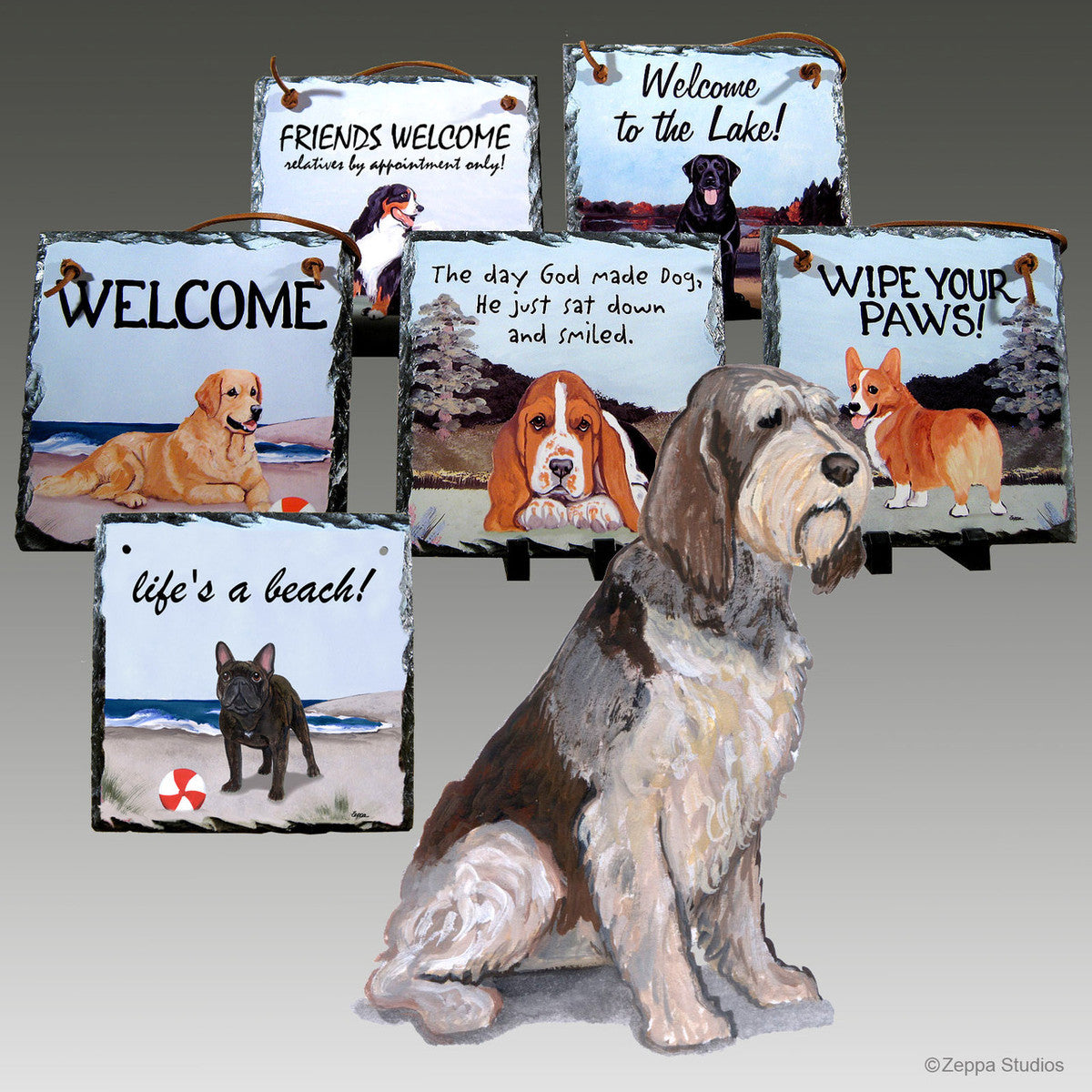 Red & White Italian Spinone Slate Signs