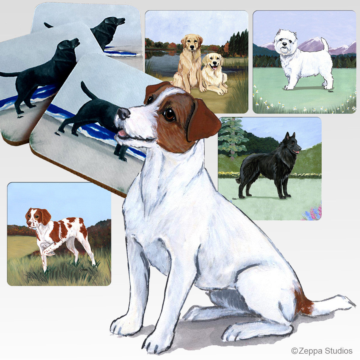 Jack Russell Terrier Scenic Coasters
