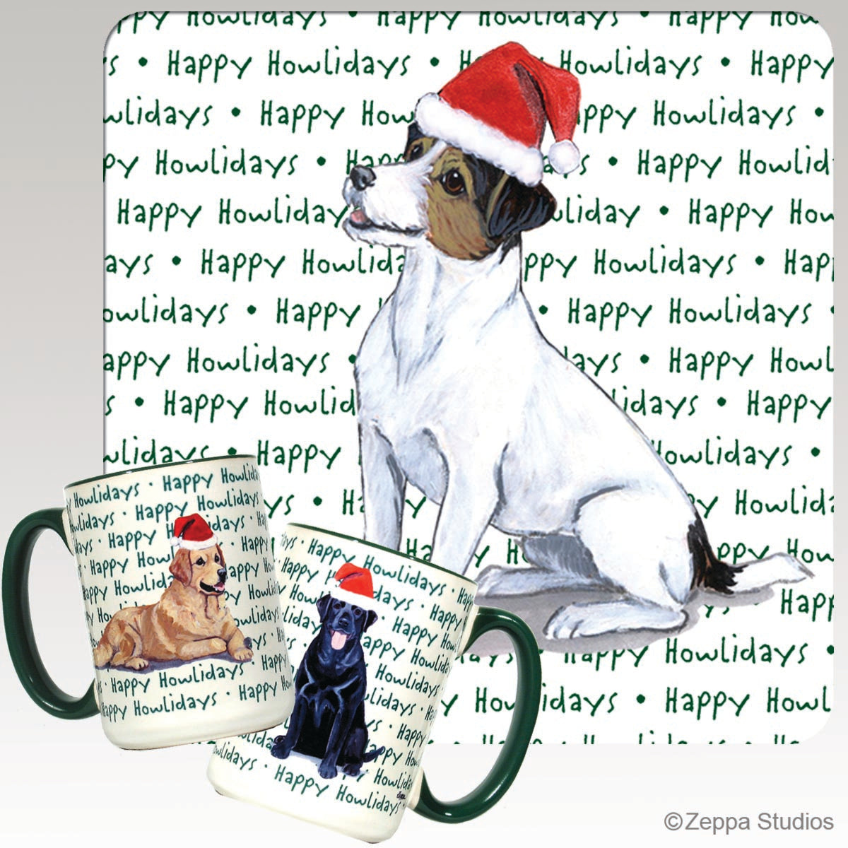 Jack Russell Terrier Christmas Mugs