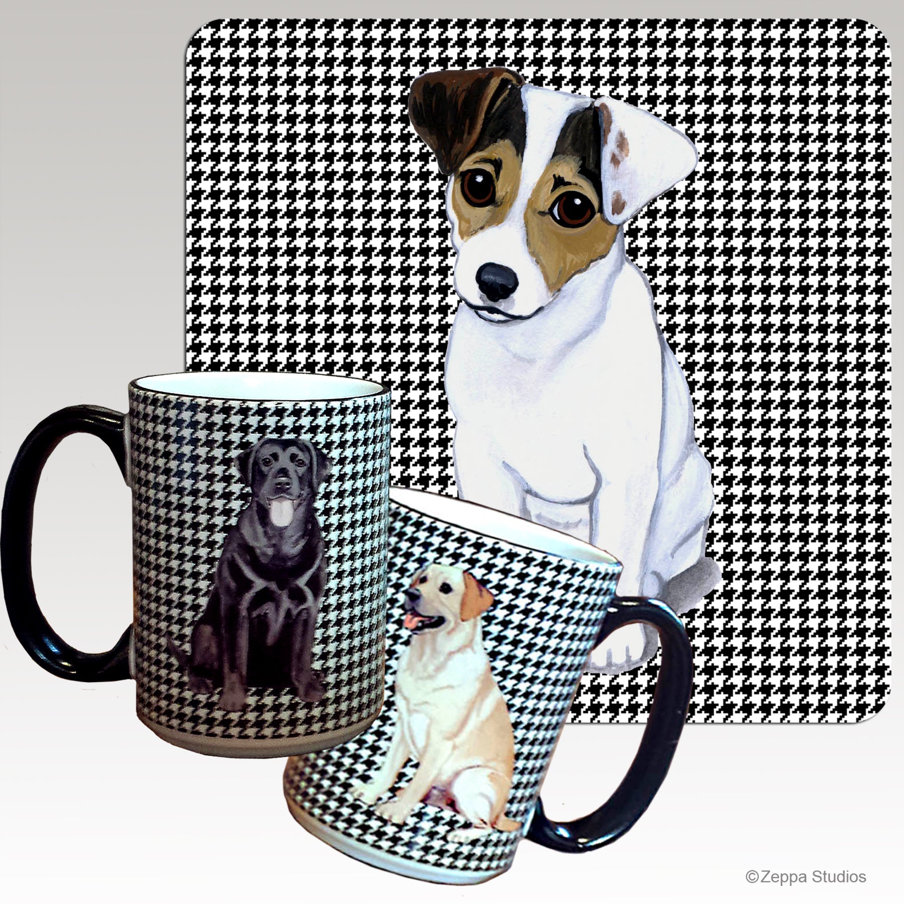 Jack Russell Terrier Houndzstooth Mug