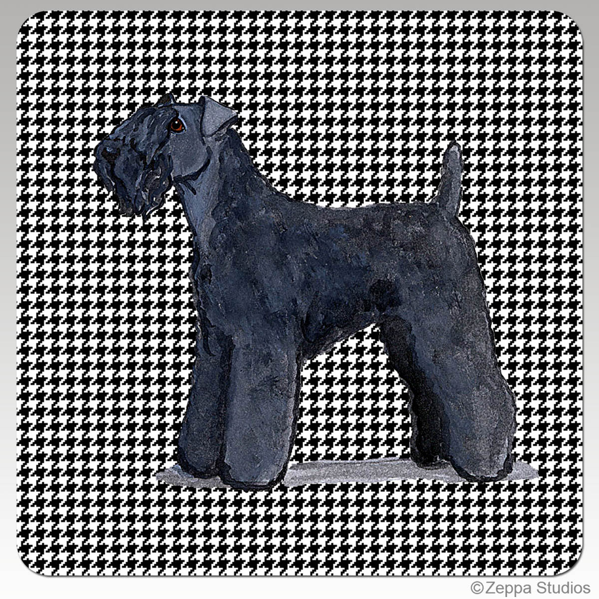 Kerry Blue Terrier Houndzstooth Coasters
