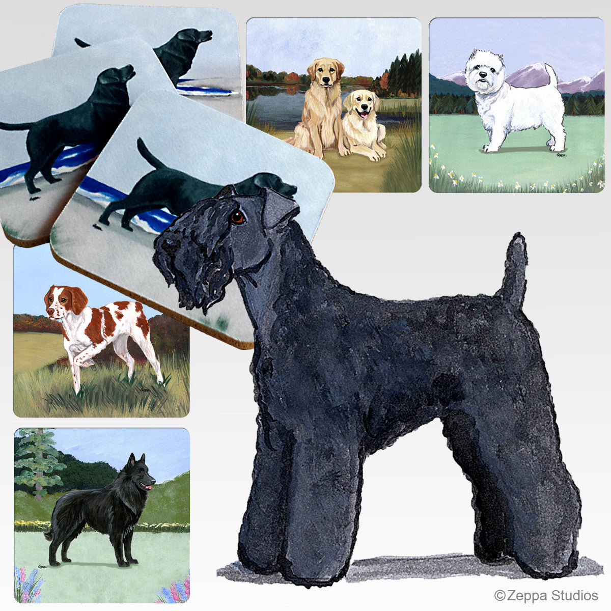 Kerry Blue Terrier Scenic Coasters