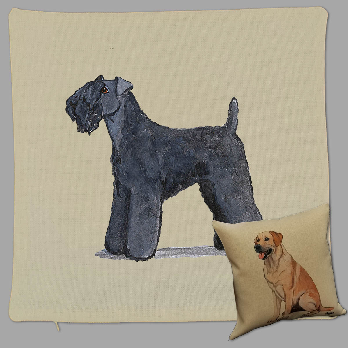 Kerry Blue Terrier Throw Pillow