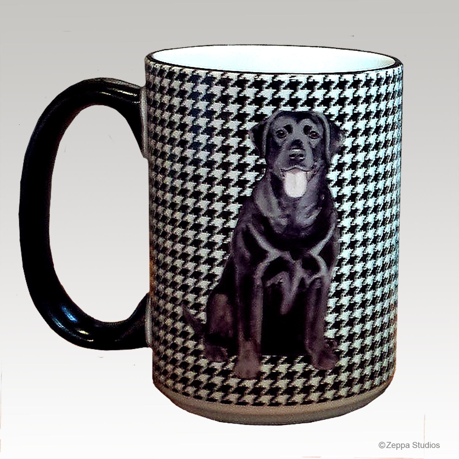Labrador Retriever, Black Houndzstooth Mug