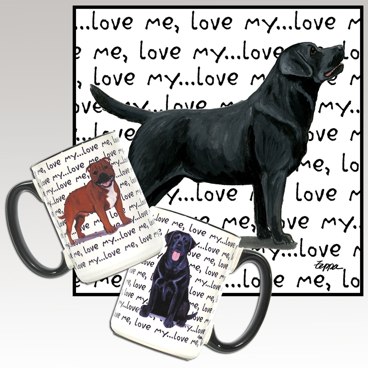 Labrador Retriever, Black Love Me Mug