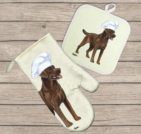 Labrador Retriever, Black Oven Mitt and Pot Holder Set – Zeppa Studios