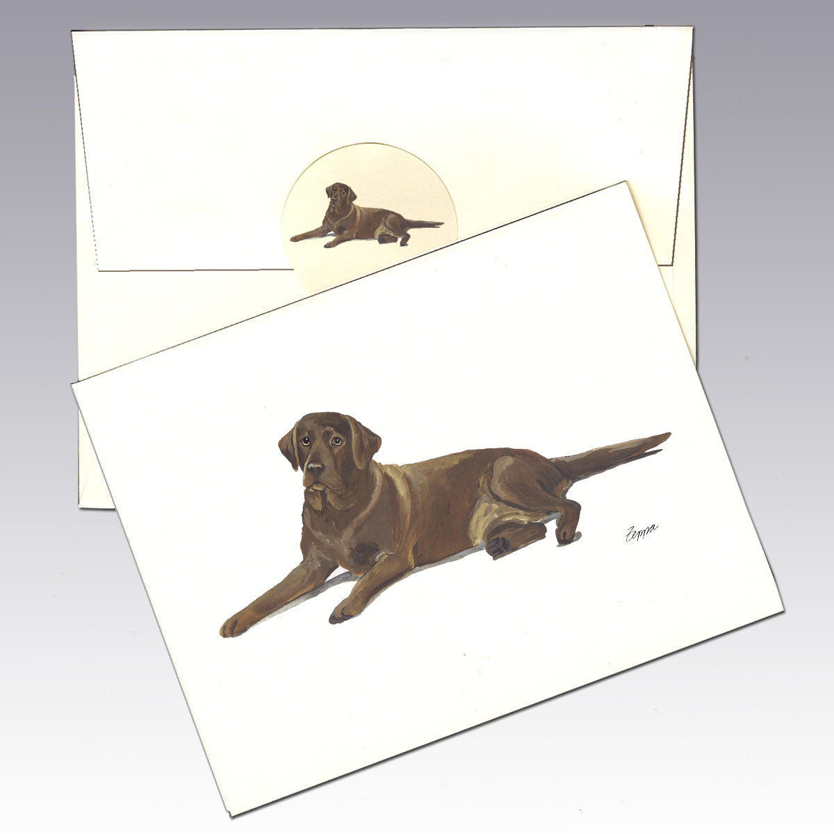Chocolate Lab, Lying Note Cards