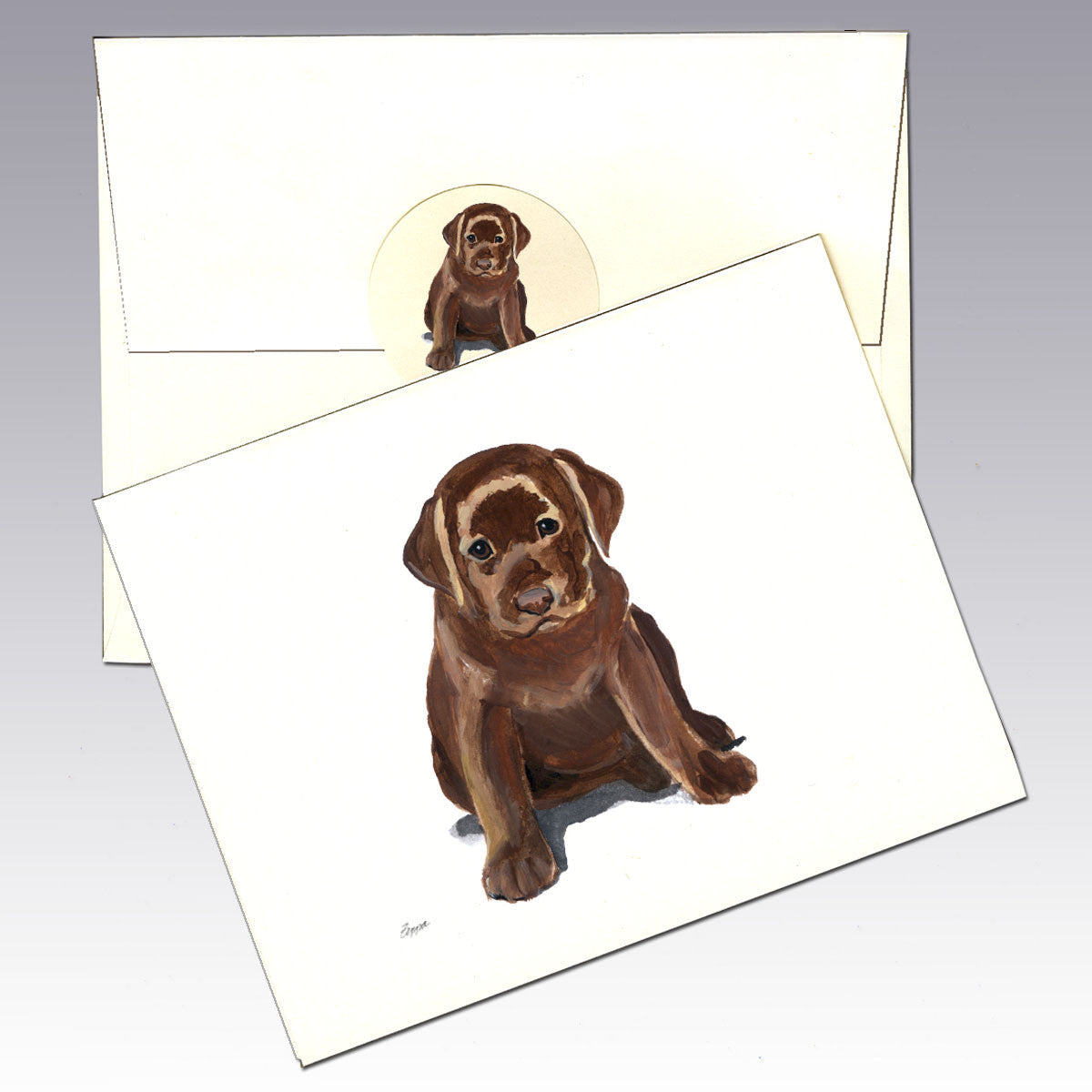 Chocolate Lab Puppy Note Cards