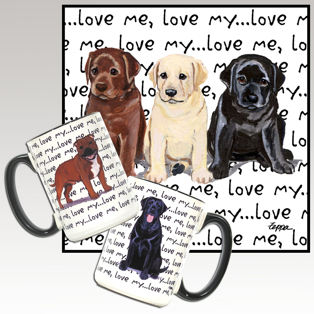 Labrador Retriever Trio Love Me Mug