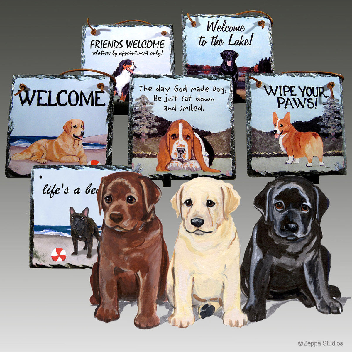 Lab Puppies Slate Signs