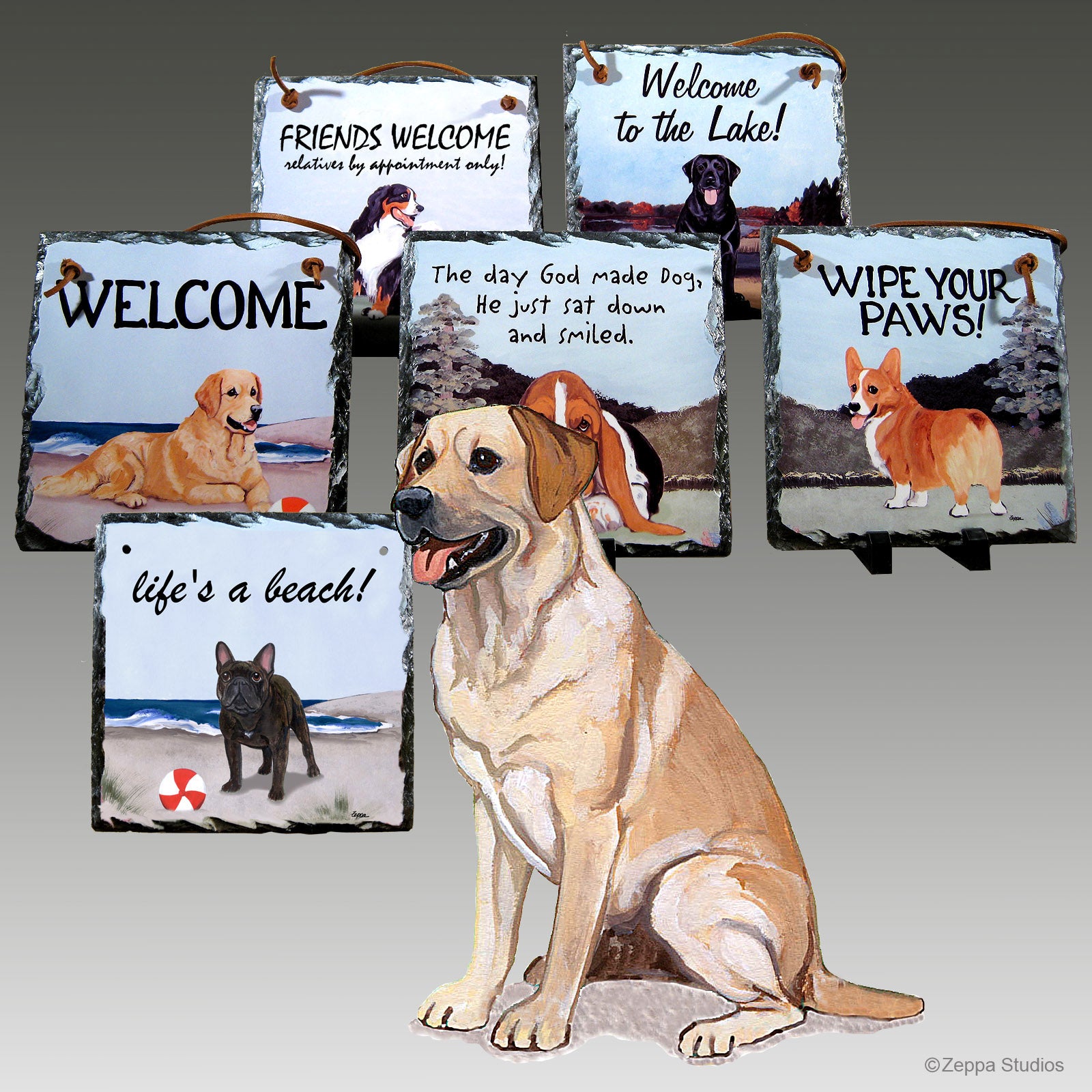 Labrador Retriever, Yellow Slate Signs