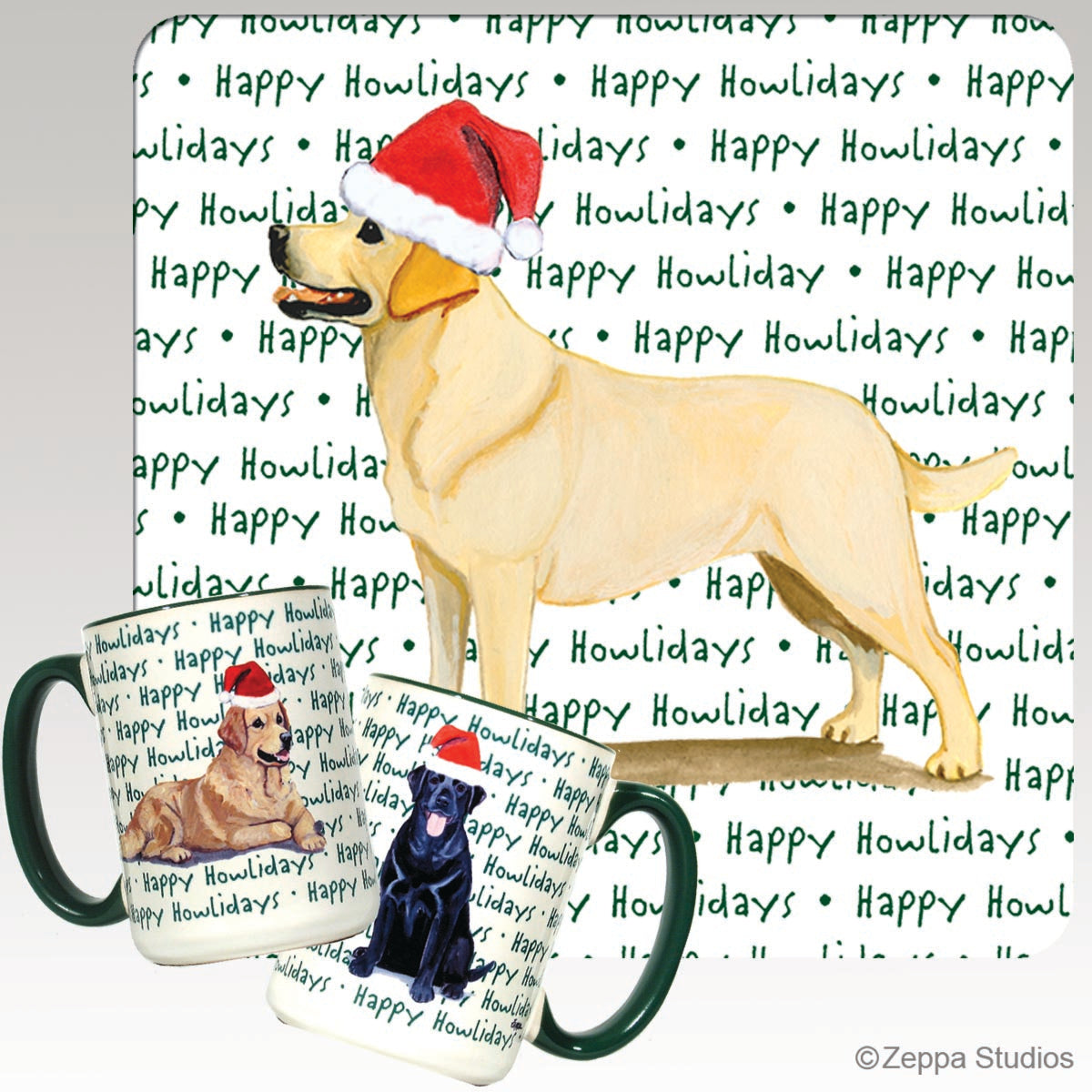Labrador Retriever, Yellow Christmas Mugs