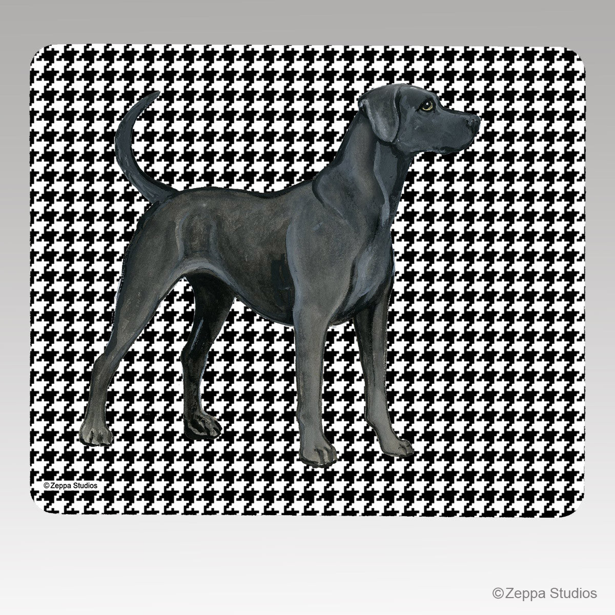 Lacy Dog Houndstooth Mouse Pad